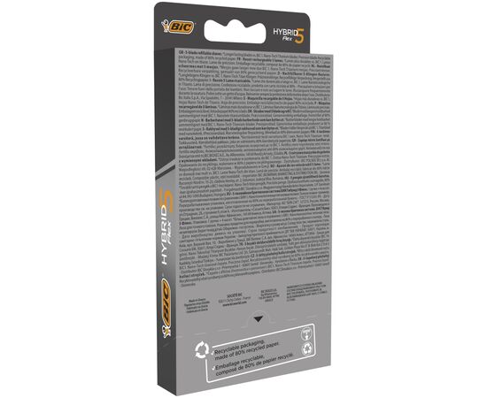 Бритва Bic Flex 5 Hybrid с 4 сменными картриджами (3086123644984), изображение 2 Бритва Bic Flex 5 Hybrid с 4 сменными картриджами (3086123644984), изображение 2