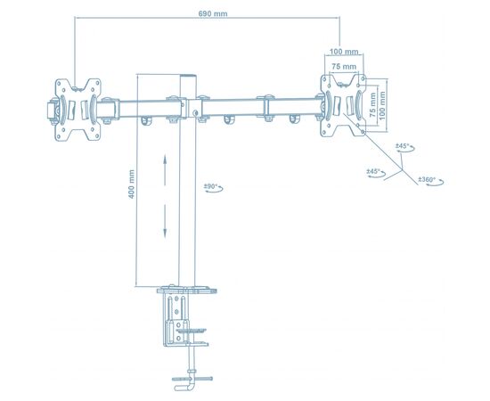 Кронштейн Walfix DM-400B, изображение 2 Кронштейн Walfix DM-400B, изображение 2