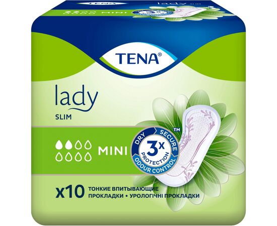 Урологические прокладки Tena Lady Slim Mini 10 шт. (7322540984705/7322540853254), изображение 2 Урологические прокладки Tena Lady Slim Mini 10 шт. (7322540984705/7322540853254), изображение 2
