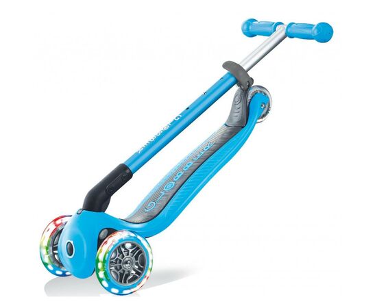 Самокат Globber Primo Foldable Lights Led блакитний (432-101-2), зображення 6 Самокат Globber Primo Foldable Lights Led блакитний (432-101-2), зображення 6