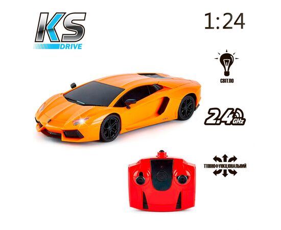 Радиоуправляемая игрушка KS Drive Lamborghini Aventador LP 700-4 (1:24, 2.4Ghz, оранжевый) (124GLBO), изображение 6 Радиоуправляемая игрушка KS Drive Lamborghini Aventador LP 700-4 (1:24, 2.4Ghz, оранжевый) (124GLBO), изображение 6