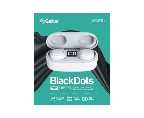 Наушники Gelius Pro BlackDots GP-TWS010B White (00000088856), изображение 3 Наушники Gelius Pro BlackDots GP-TWS010B White (00000088856), изображение 3