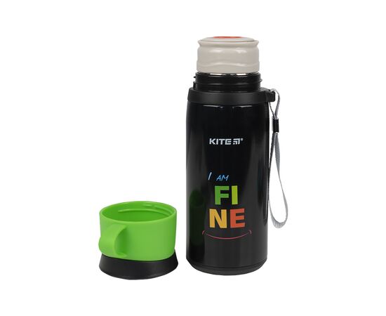 Поїльник-непроливайка Kite Fine термос 350 мл чорний (K21-305-01), зображення 2 Поїльник-непроливайка Kite Fine термос 350 мл чорний (K21-305-01), зображення 2