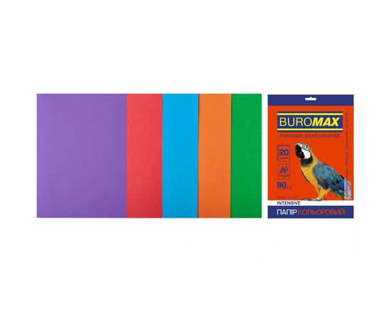 Бумага Buromax А4, 80g, INTENSIVE, 5colors, 20sh (BM.2721320-99)