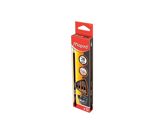 Карандаш графитный Maped BLACK PEPS, 2B, без ластика (MP.850022), изображение 2 Карандаш графитный Maped BLACK PEPS, 2B, без ластика (MP.850022), изображение 2