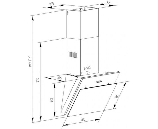 Вытяжка кухонная Pyramida NR-MG 60 (1000) M BL, изображение 8 Вытяжка кухонная Pyramida NR-MG 60 (1000) M BL, изображение 8