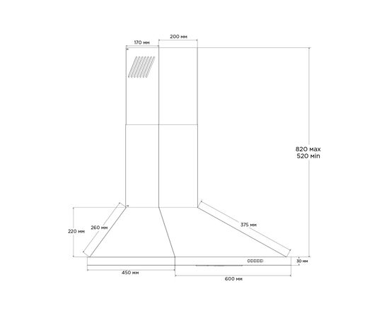 Вытяжка кухонная Pyramida KT 60 WH, изображение 8 Вытяжка кухонная Pyramida KT 60 WH, изображение 8