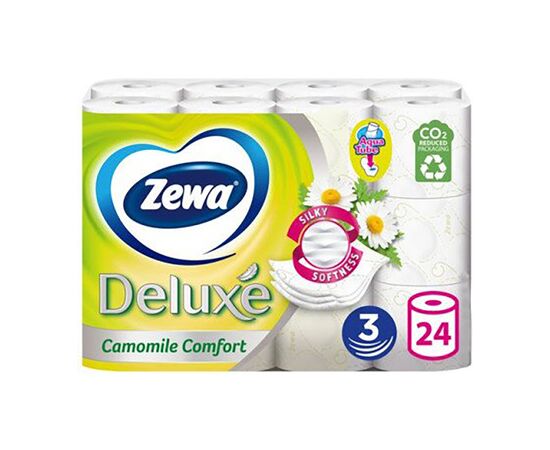 Туалетная бумага Zewa Deluxe Ромашка 3 слоя 24 рулона (7322541171722), изображение 2 Туалетная бумага Zewa Deluxe Ромашка 3 слоя 24 рулона (7322541171722), изображение 2