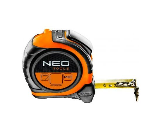 Рулетка Neo Tools стальная лента 8 м x 25 мм, магнит, двусторонний (67-198)