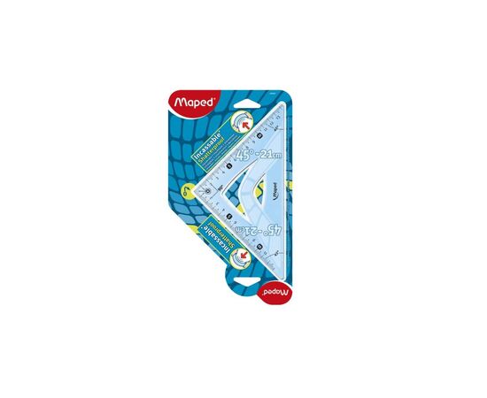 Лінійка Maped Косинець UNBREAKABLE 45гр/210мм (гіпотенуза) пластик (MP.244421)