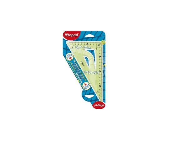 Линейка Maped Угольник UNBREAKABLE 60гр/210мм, пластик (MP.244621), изображение 3 Линейка Maped Угольник UNBREAKABLE 60гр/210мм, пластик (MP.244621), изображение 3