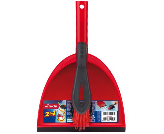 Комплект для прибирання Vileda Dustpan 2 в 1 Совок з короткою ручкою та щіткою (4023103172326)