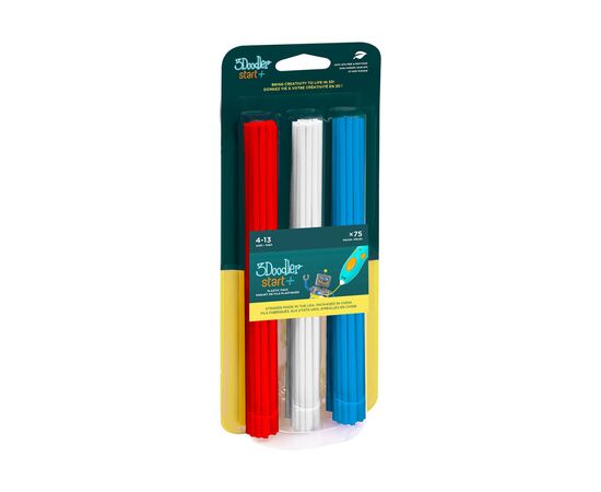 Стрижень для 3D-ручки 3Doodler набір Мікс (75 шт: червоний, білий, синій) (3DS-ECO-MIX1-75)