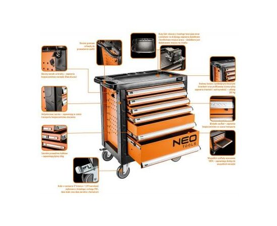 Тележка для инструмента Neo Tools 6 ящиков, 770x460x870 мм, грузоподъемность 200 кг (84-223), изображение 2
