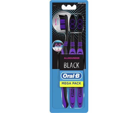 Зубная щетка Oral-B Всесторонняя чистка Black 40 Medium 3 шт (3014260101381/3014260101503)