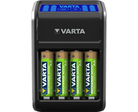 Зарядное устройство для аккумуляторов Varta LCD PLUG CHARGER +4*AA 2100 mAh (57687101441)