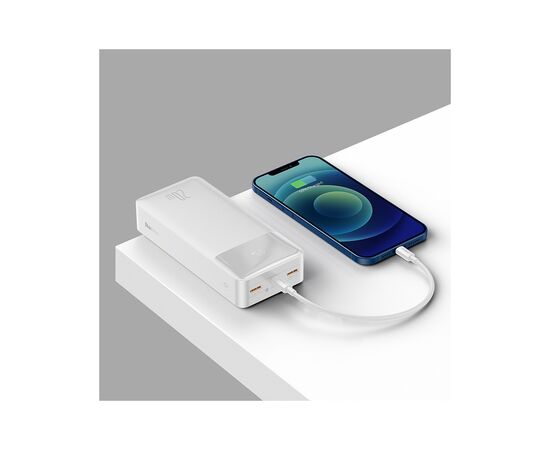 Батарея универсальная Baseus Bipow 30000mAh, PD/3.0/20W, QC/3.0, USB-C, 2*USB-A, white (PPDML-N02), изображение 6 Батарея универсальная Baseus Bipow 30000mAh, PD/3.0/20W, QC/3.0, USB-C, 2*USB-A, white (PPDML-N02), изображение 6