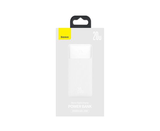 Батарея универсальная Baseus Bipow 30000mAh, PD/3.0/20W, QC/3.0, USB-C, 2*USB-A, white (PPDML-N02), изображение 7 Батарея универсальная Baseus Bipow 30000mAh, PD/3.0/20W, QC/3.0, USB-C, 2*USB-A, white (PPDML-N02), изображение 7