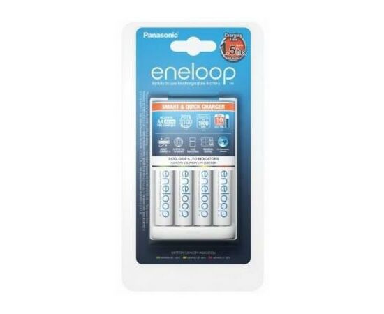 Зарядное устройство для аккумуляторов Panasonic Smart-Quick Charger + Eneloop AA 1900 mAh NI-MH * 4 (K-KJ55MCC40E)