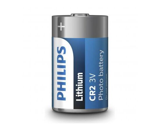 Батарейка Philips CR2 Lithium Photo 3V (CR2/01B), изображение 2 Батарейка Philips CR2 Lithium Photo 3V (CR2/01B), изображение 2
