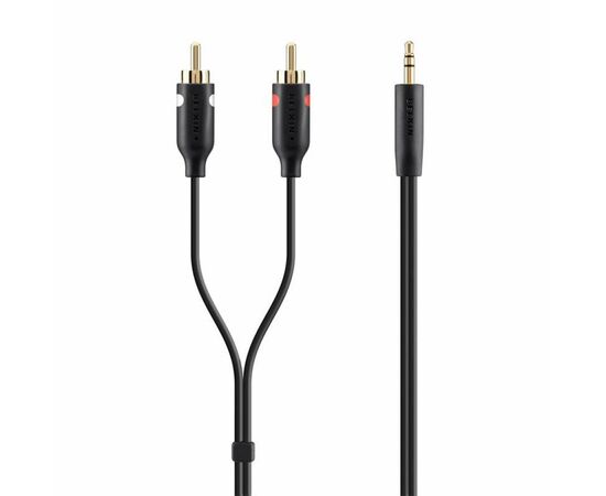Кабель мультимедийный jack 3.5mm - M/RCA-Mx2, portable, 5m, black/gold Belkin (F3Y116BT5M)