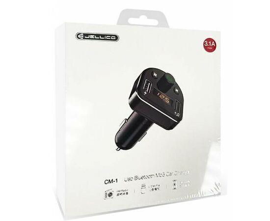 FM модулятор Jellico CM-1 Bluetooth MP3 2USB 3.1А Black (RL058183), изображение 4 FM модулятор Jellico CM-1 Bluetooth MP3 2USB 3.1А Black (RL058183), изображение 4
