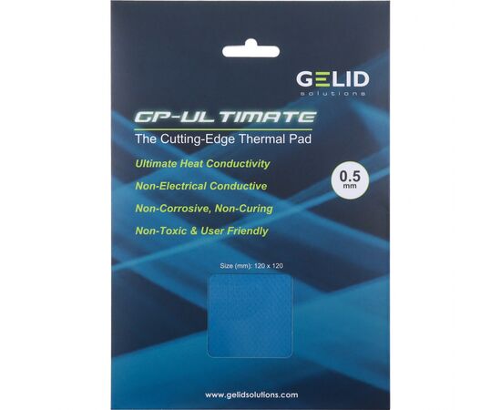 Термопрокладка Gelid Solutions GP-Ultimate Thermal Pad 120x120x1,5 mm (TP-GP04-S-C), зображення 4 Термопрокладка Gelid Solutions GP-Ultimate Thermal Pad 120x120x1,5 mm (TP-GP04-S-C), зображення 4