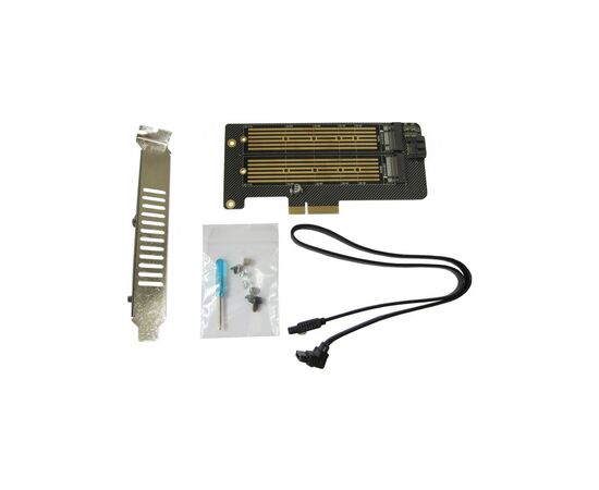 Контролер Dynamode 2х M.2 NVMe M-Key /SATA B-key SSD to PCI-E 3.0 x4/ x8/ x16, (PCI-Ex4- 2xM.2 MB-key), зображення 2 Контролер Dynamode 2х M.2 NVMe M-Key /SATA B-key SSD to PCI-E 3.0 x4/ x8/ x16, (PCI-Ex4- 2xM.2 MB-key), зображення 2