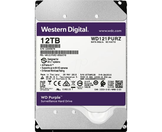 Жесткий диск 3.5" 12TB WD (WD121PURZ)