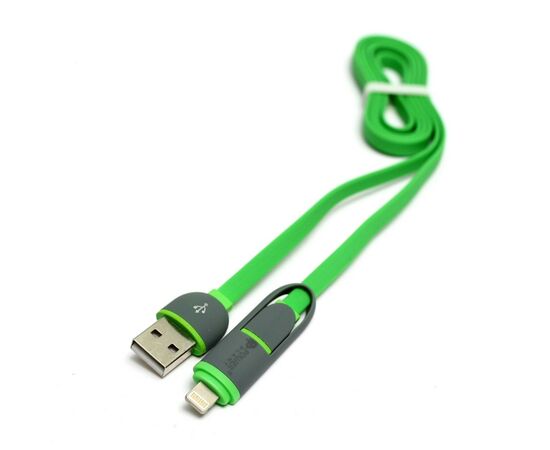 Дата кабель USB 2.0 AM to Lightning + Micro 5P 1.0m PowerPlant (KD00AS1291)