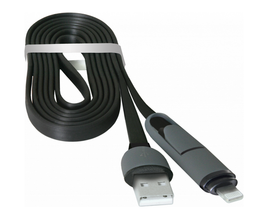Дата кабель USB10-03BP USB - Micro USB/Lightning, black, 1m Defender (87488), изображение 4 Дата кабель USB10-03BP USB - Micro USB/Lightning, black, 1m Defender (87488), изображение 4
