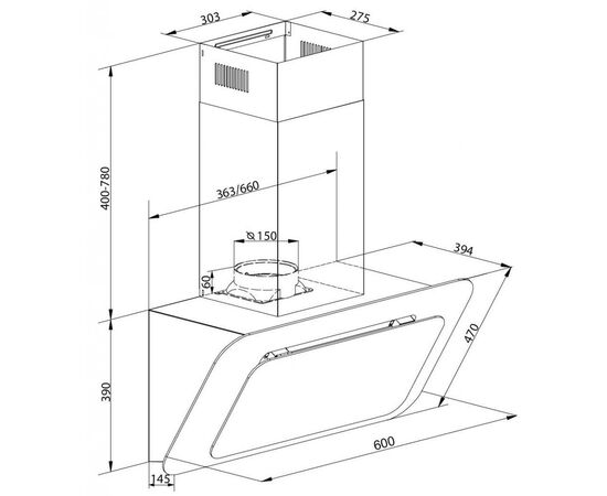 Вытяжка кухонная Gunter&Hauer YANA 60 BLW, изображение 7 Вытяжка кухонная Gunter&Hauer YANA 60 BLW, изображение 7