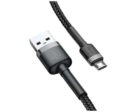 Дата кабель USB 2.0 AM to Micro 5P 2.0m 1.5A grey-black Baseus (CAMKLF-CG1)