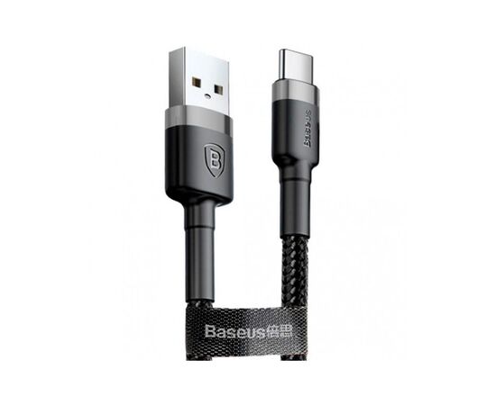 Дата кабель USB 3.1 AM to Type-C 1.0m 3A grey-black Baseus (CATKLF-BG1), изображение 2 Дата кабель USB 3.1 AM to Type-C 1.0m 3A grey-black Baseus (CATKLF-BG1), изображение 2