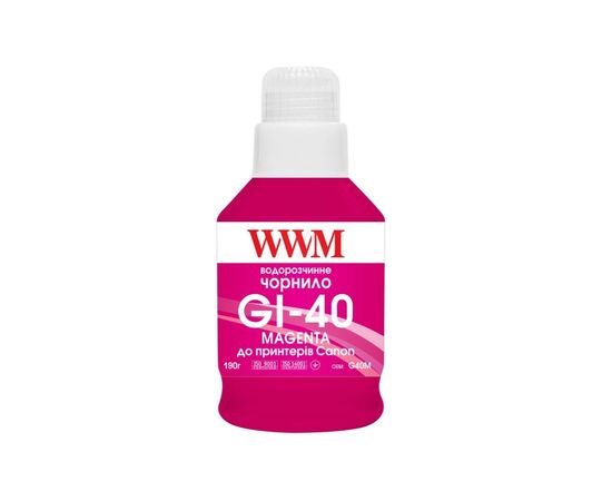 Чернила WWM Canon GI-40 для G5040/G6040 190г Magenta (KeyLock) (G40M)
