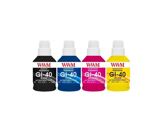 Чернила WWM Canon GI-40 G5040/G6040 4х190г BP/C/M/Y KeyLock (G40SET4)