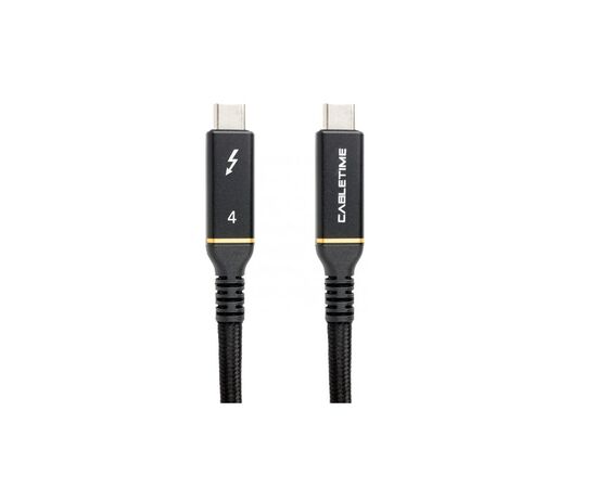 Дата кабель USB-C 4 to USB-C 1.0m 40Gbps, 100W, 20V/ 5A, 4K/ 60HZ PowerPlant (CA913299)