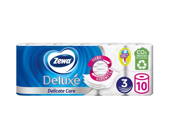 Туалетная бумага Zewa Deluxe белая 3 слоя 10 рулонов (7322541171746)