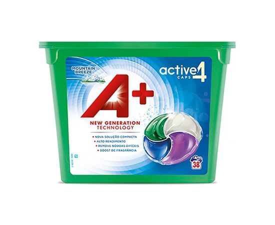 Капсулы для стирки A+ Mountain Breeze 4 в 1 38 шт. (8435495818595)