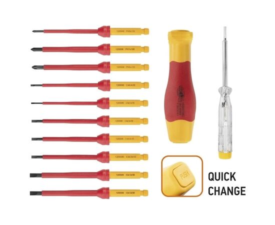 Отвертка Neo Tools диэлектрическая ьитодержатель 1/4", 10 сменных вставок для р (01-308), изображение 3 Отвертка Neo Tools диэлектрическая ьитодержатель 1/4", 10 сменных вставок для р (01-308), изображение 3