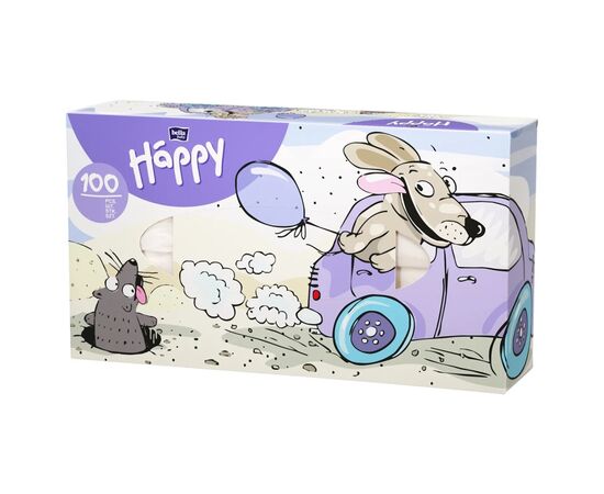 Салфетки косметические Bella Happy 2 слоя 100 шт. (5900516421847)