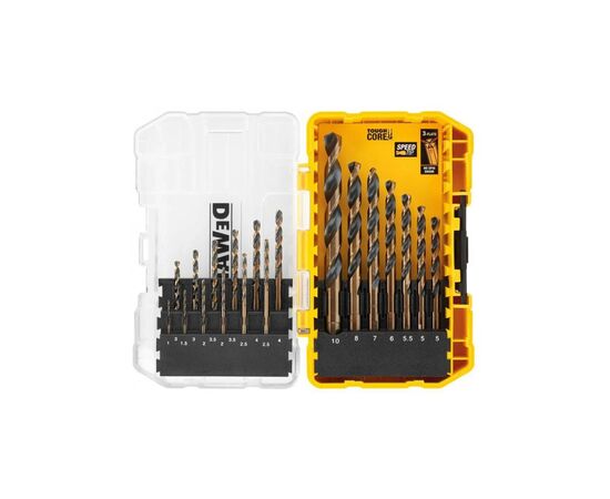 Набор сверл DeWALT по металлу Black&Gold HSS-G, 19 шт, кейс Tough Case (DT70728)