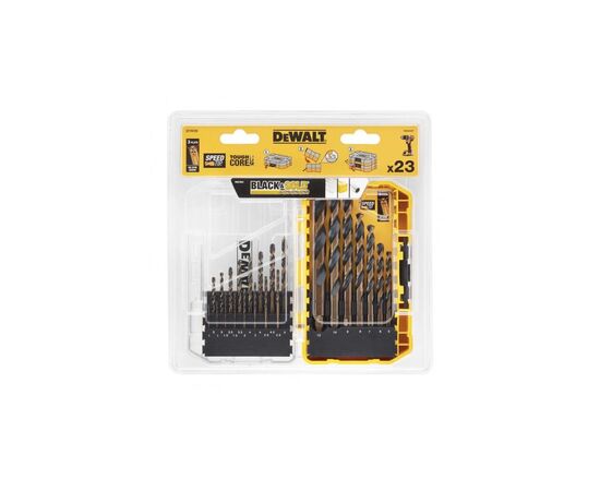 Набор сверл DeWALT по металлу Black&Gold HSS-G, 23 шт, кейс Tough Case (DT70729), изображение 3 Набор сверл DeWALT по металлу Black&Gold HSS-G, 23 шт, кейс Tough Case (DT70729), изображение 3