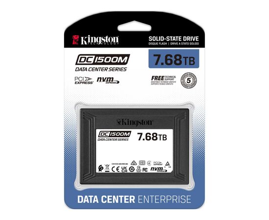 Накопитель SSD U.2 2.5" 7.68TB Kingston (SEDC1500M/7680G), изображение 3 Накопитель SSD U.2 2.5" 7.68TB Kingston (SEDC1500M/7680G), изображение 3