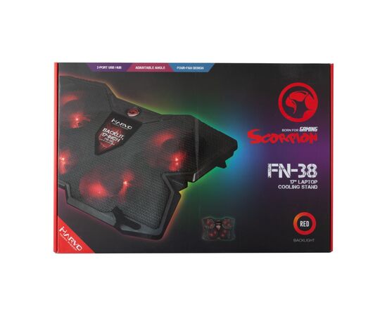 Подставка для ноутбука Marvo FN-38 17" Red-LED (10210026), изображение 4 Подставка для ноутбука Marvo FN-38 17" Red-LED (10210026), изображение 4