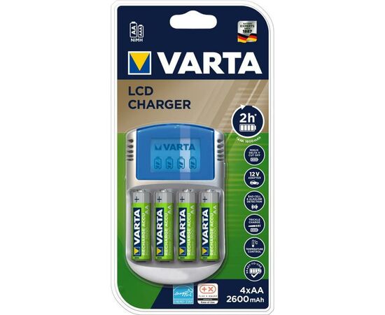 Зарядное устройство для аккумуляторов Varta LCD charger + 4 * AA 2500mAh (57070201451)