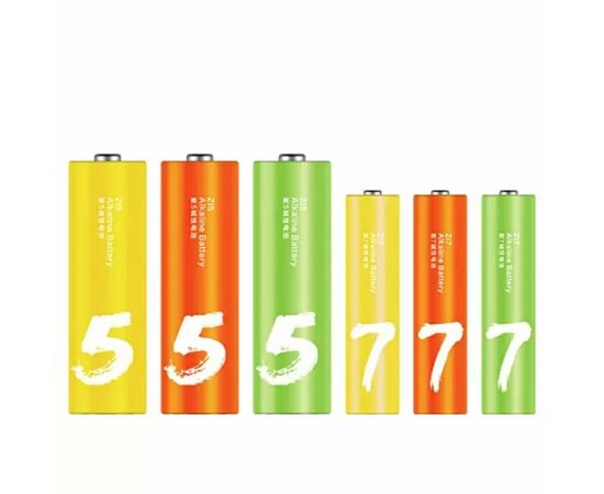 Батарейка ZMI AA ZI5 * 12 + AAA ZI7 * 12 Rainbow batteries set (Ф16358), изображение 2 Батарейка ZMI AA ZI5 * 12 + AAA ZI7 * 12 Rainbow batteries set (Ф16358), изображение 2