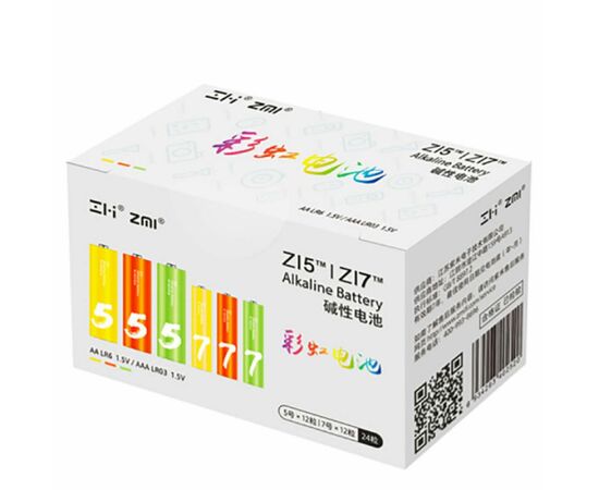 Батарейка ZMI AA ZI5 * 12 + AAA ZI7 * 12 Rainbow batteries set (Ф16358)