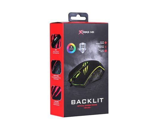 Мышка Xtrike GM-2037 Сolors-LED USB Black (GM-203), изображение 4 Мышка Xtrike GM-2037 Сolors-LED USB Black (GM-203), изображение 4