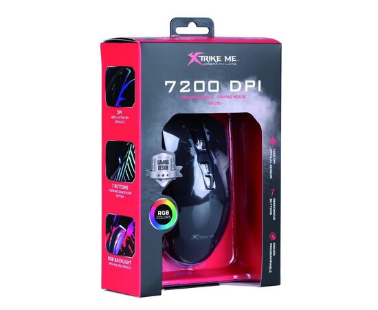 Мышка Xtrike GM-215 RGB-LED USB Black (GM-215), изображение 3 Мышка Xtrike GM-215 RGB-LED USB Black (GM-215), изображение 3